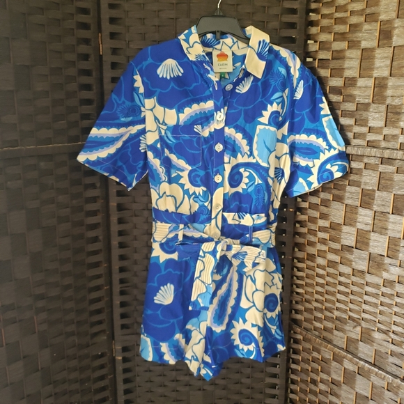 FARM Rio Other - FARM RIO Tropical Groove Linen Blend Romper